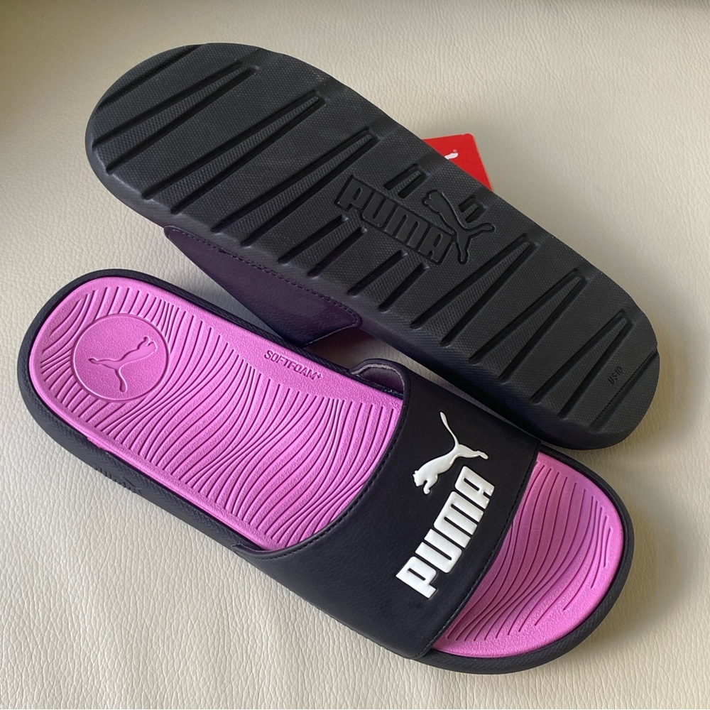 Puma Slides - Black and Pink - Picture 3 of 6